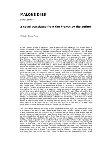 Cover image for Malone Dies