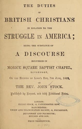 The duties of British Christians in relation to the struggle in America