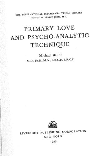 Cover image for Primary love and psycho-analytic technique