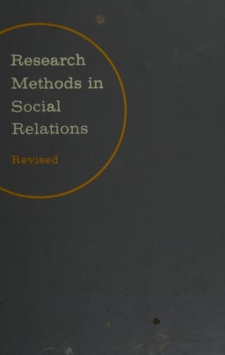 Cover image for Research Methods in Social Relations
