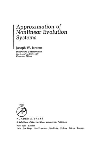 Cover image for Approximation of nonlinear evolution systems