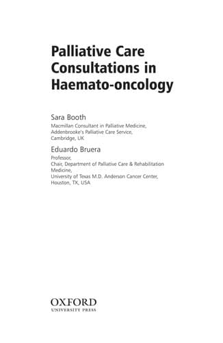 Cover image for Palliative care consultations in haemato-oncology