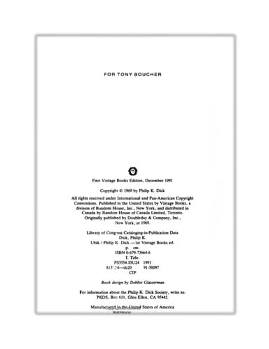 Cover image for Ubik