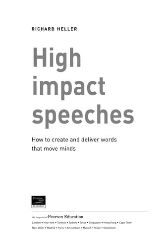 Cover image for High impact speeches