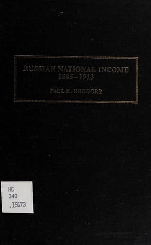 Cover image for Russian national income, 1885-1913