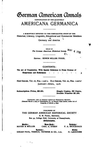 German American annals