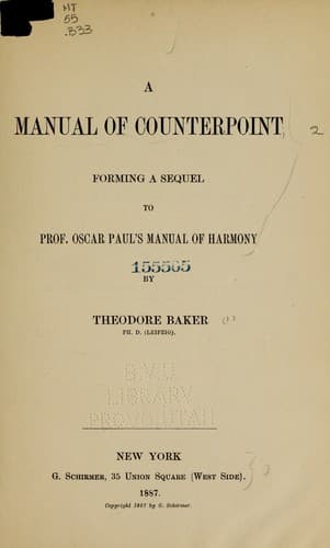 A manual of counterpoint