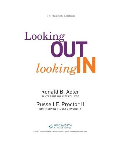 Cover image for Looking out/looking in