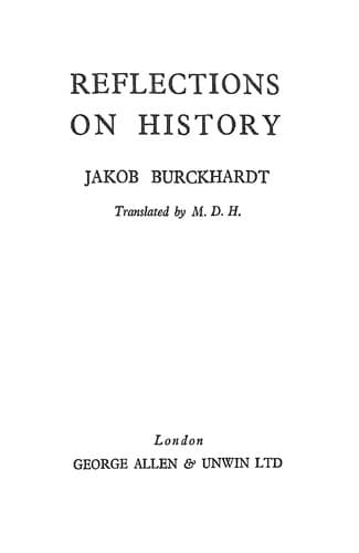 Cover image for Reflections on history
