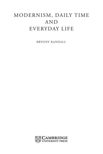 Cover image for Modernism, daily time and everyday life