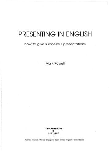 Cover image for Presenting in English