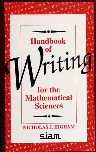 Cover image for Handbook of writing for the mathematical sciences