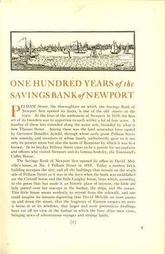 One hundred years of the Savings Bank of Newport