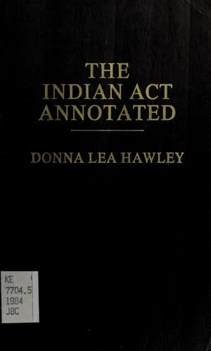 Cover image for The Indian Act annotated