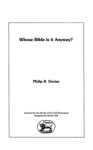 Cover image for Whose Bible is it anyway?