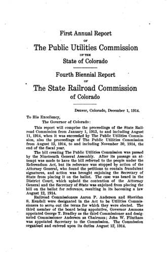 Annual report of the Public Utilities Commission of the State of Colorado