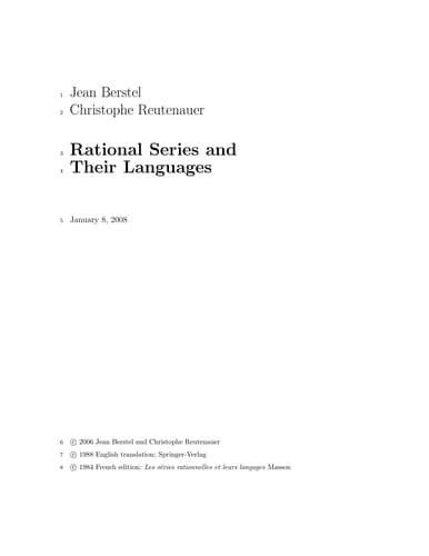 Cover image for Rational series and their languages
