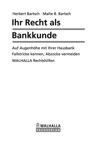 Ihr Recht als Bankkunde