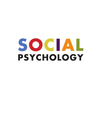 Cover image for Social Psychology