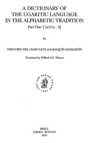 Cover image for A dictionary of the Ugaritic language in the alphabetic tradition
