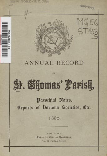 Annual Record of St. Thomas' Parish