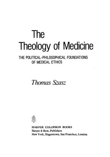 Cover image for The theology of medicine