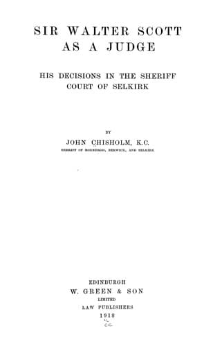 Sir Walter Scott as a judge