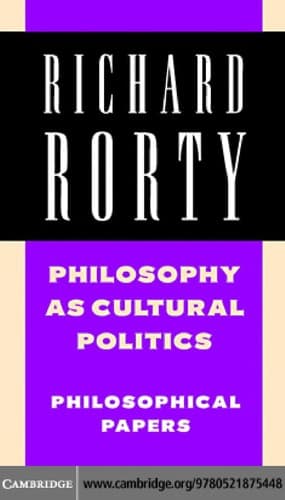 Cover image for Philosophy as cultural politics