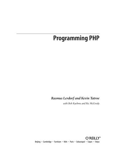 Cover image for Programming PHP