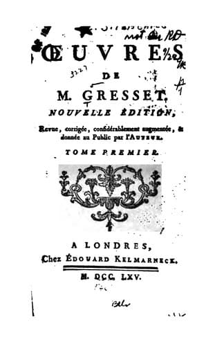 Oeuvres de M. Gresset