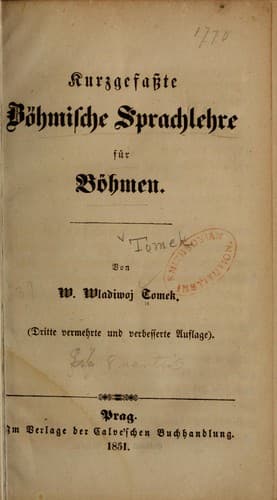 Kurzgefasste böhmische sprachlehre für Böhmen