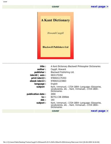Cover image for A Kant dictionary