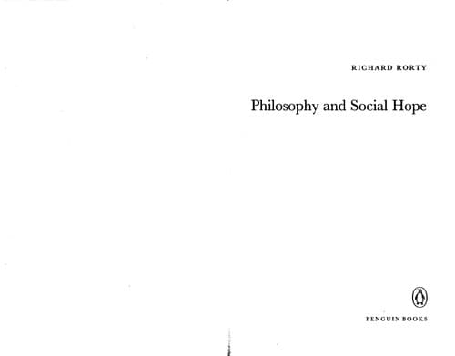 Cover image for Philosophy and social hope