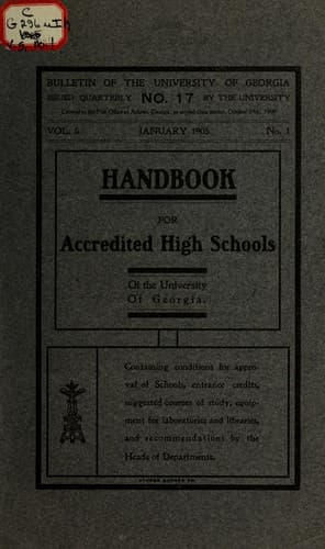 Handbook for accredited high schools of the University of Georgia