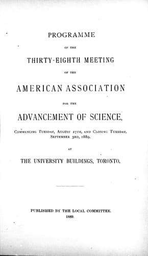 Programme of the thirty-eight meeting of the American Association for the Advancement of Science