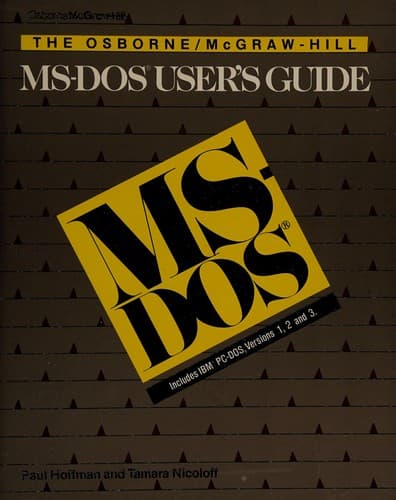 Cover image for The Osborne/McGraw-Hill MS-DOS user's guide