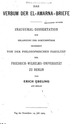 Das Verbum der El-Amarna-Briefe