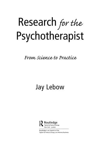 Cover image for Research for the psychotherapist