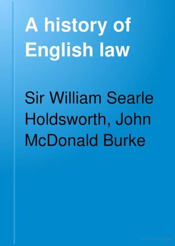 Cover image for A history of English law