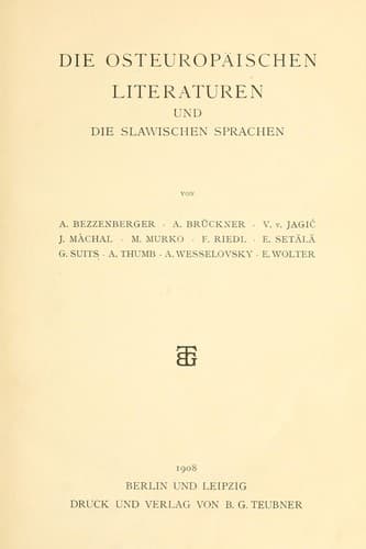 Die osteuropäischen Literaturen und die slawischen Sprachen
