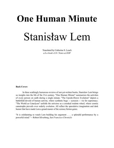 Cover image for One human minute