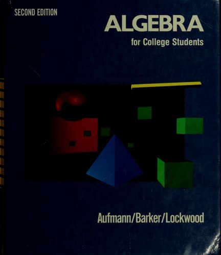 Cover image for Algebra for College Students