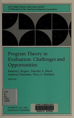 Cover image for Program theory in evaluation