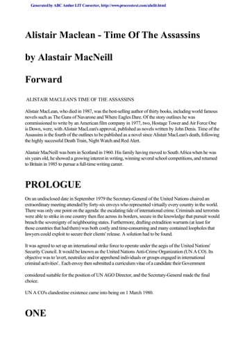 Cover image for Alistair MacLean's "Time of the Assassins"
