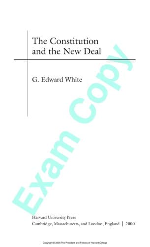 Cover image for The constitution and the New Deal