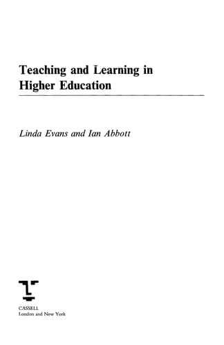 Cover image for Teaching and learning in higher education