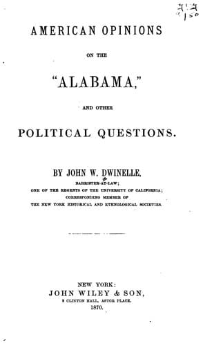 American opinions on the "Alabama,"