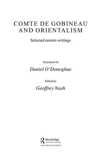 Cover image for Comte de Gobineau and orientalism