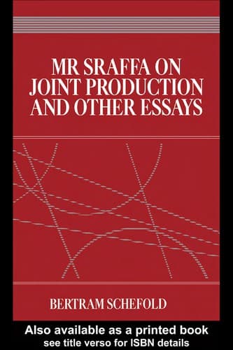 Cover image for Mr Sraffa on joint production and other essays