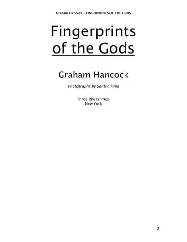 Cover image for Fingerprints of the gods